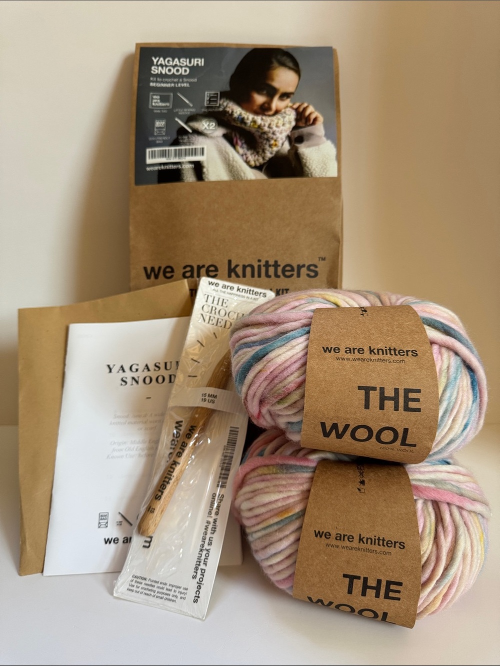 We Are Knitters Yagasuri Snood Beginners Crochet Kit